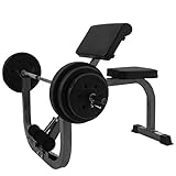 POROPL Preacher Arm Curl Weight Bench, Isolated Barbell Dumbbell Biceps Station Roman Chair Home...
