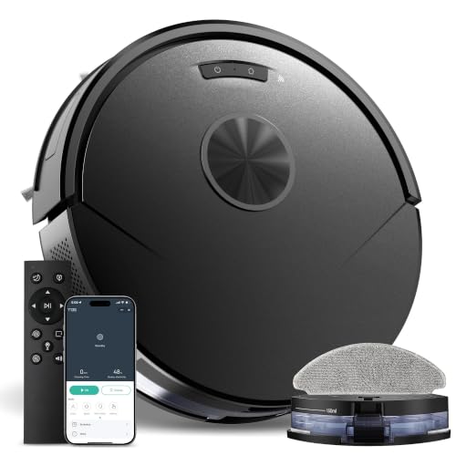 Image of Robot Vacuum and Mop Combo, 8000Pa Strong Suction 2 in 1 Vacuum Robot with Mopping, with Schedule, Wi-Fi /App /Remote, Self-Charging, Slim, Ideal for Hard Floor, Pet Hair, Low-Pile Carpet
