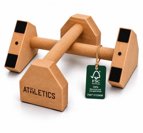 DC Athletics Push up bar made from wood material- Calistenics Equipment- Parallettes- Push up bord- Perfect push up bars-Professional-Anti-slip pads-Sturdy