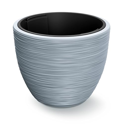 Casaria® Pot de Fleurs Gris Rond 30 L 40x32 cm résistant aux intempéries jardinière Bac à Fleurs Cache-Pot Pot cannelé