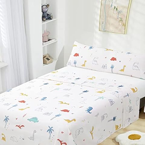 HOMEYA - Juego de sábanas infantil cama 105 - Dinosaurios Cover
