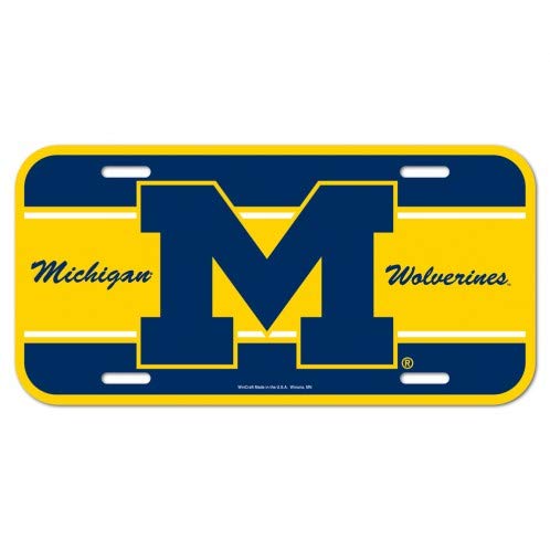 Placa de licencia de Michigan Wolverines con diseño duradero contra el clima