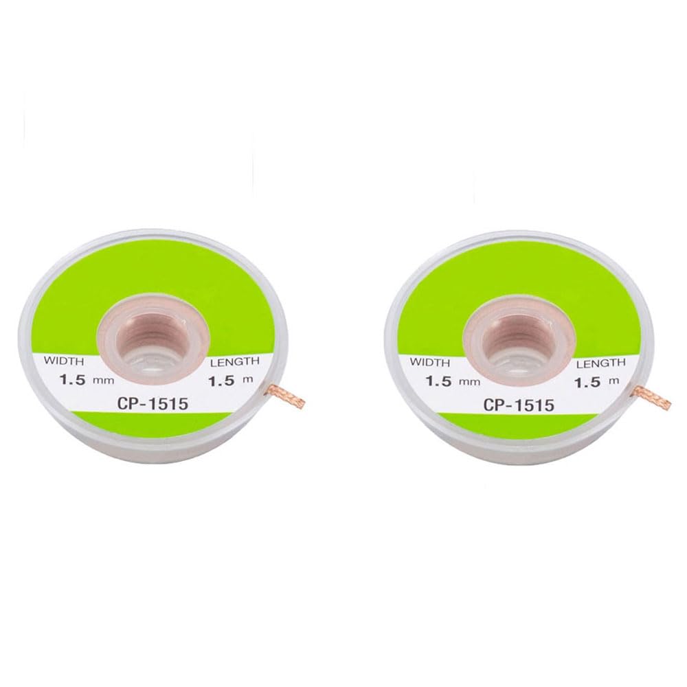 2-Pack Desoldering Braid Wire – 1.5mm Pure Copper Solder Wick For Circuit Board Repair