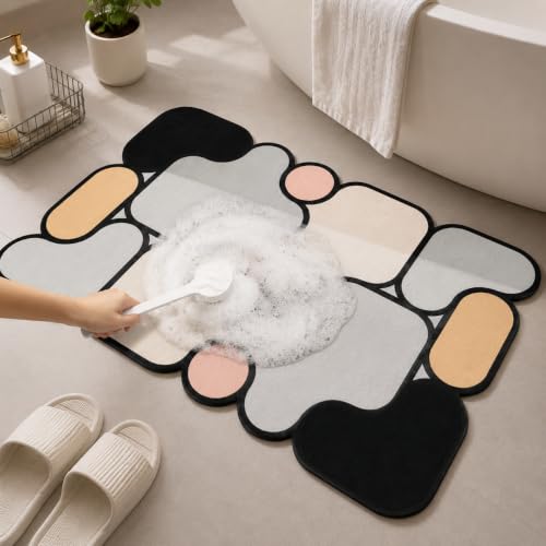 Image of Roseate Rubber Anti Skid (40x60 cm) Super Water Absorbent Mats for Home /Bathroom /Bedroom /Kitchen /Floor Mat (D1) Pack of 2