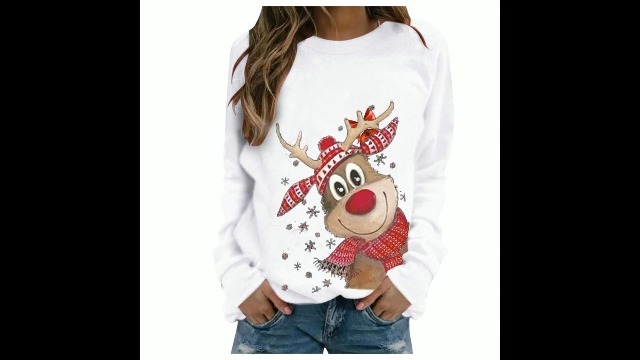 HELLORSOON Pull De Noel Femme Ugly Pull Noel Rigolo Femme Hiver, Drole De Femmes, Moche, Famille Assortis, Famille, Sweat Polaire Hiver Chaud Sweatshirt