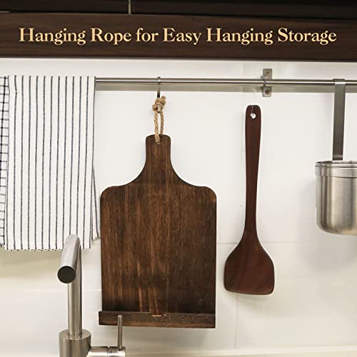 Cuffup Cookbook Stand Cookbook Holder , Rustic Recipe Book Holder Vintage Wood Cookbook Stand For Kitchen Counter Ipad Tablet Stand Portable And Foldable(Dark Brown) #TOP6