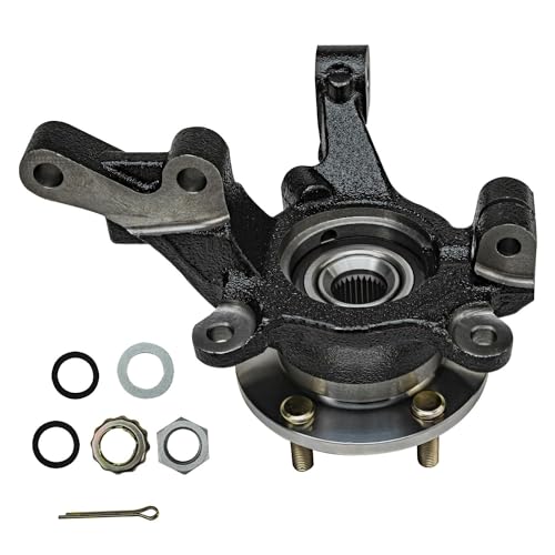 Image of Detroit Axle - Front Right Steering Knuckle for 2007-2012 Dodge Caliber, Passenger Side Steering Knuckle & Wheel Bearing Hub Assembly 2008 2009 2010 2011 Replacement