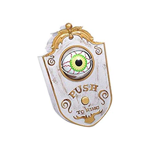 Halloween Türklingel- Einäugiger Geist Abnehmbare Türklingel,Geöffnete Augen Gruselige Augäpfel,mit Licht und Horror Sound for Bar KT