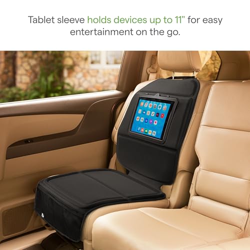 Image of Munchkin Car Seat Cover with Tablet Holder for Under Baby Car Seats and Toddler Booster Seats, Elite Seat Guardian Protector, Rear and Forward Facing, Dark Grey