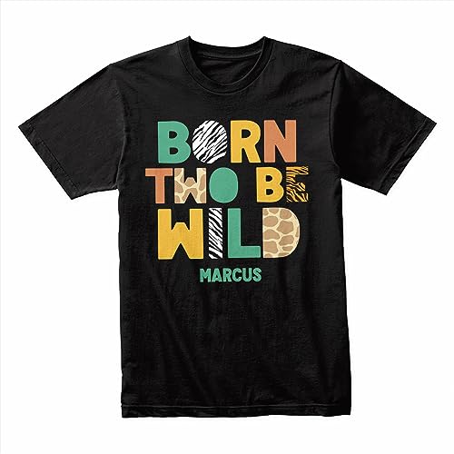 Personalized Born Two Be Wild Birthday Shirt, 2nd Birthday Shirt, Two Wild Shirt, Wild 2nd Birthday Party Outfit, Safari Jungle Zoo Animal Birthday Party