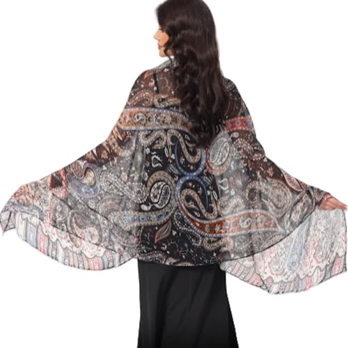 Paisley Pattern Pashmina Shawl Rave Scarf, Womens Soft Sun Shawls Wraps Scarves Hijab2