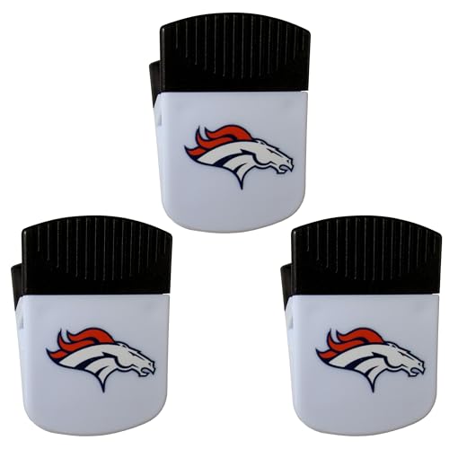 Aimant à clip NFL Denver Broncos Siskyou Sports blanc aimanté lot de 3