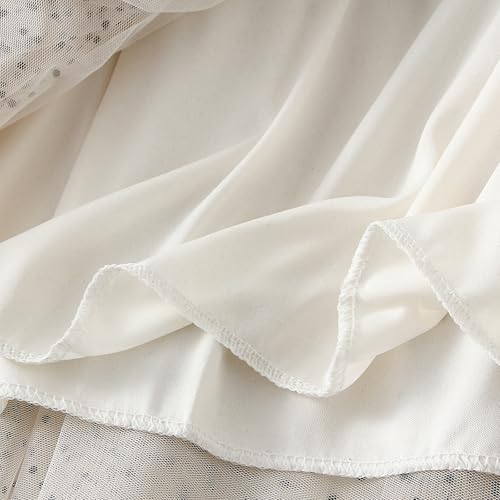 Women's Maxi Tulle Skirt A-line High Elastic Waisted Polka Dot Printed Mesh Long Skirts Trendy 6