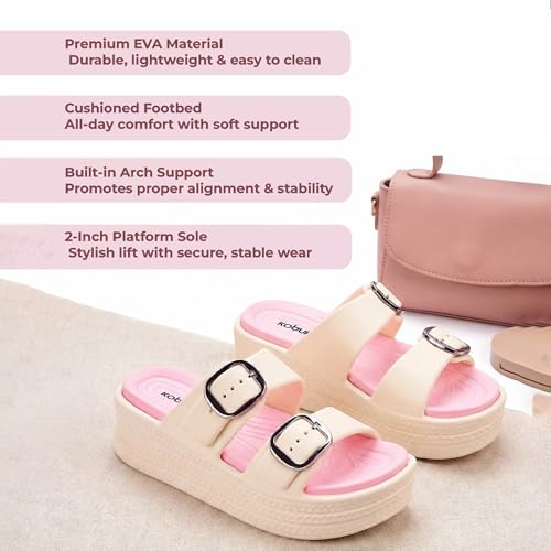Image of KOBURG Diva Sandals for Women| Durable| Lightweight| Daily|Stylish l Antiskid|Heels|Easy to Clean Sandals| Comfortable | Extra Soft Slide KS-444