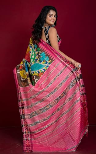 Bengal looms India Weaves of Elegance brown tussar silk saree in tussar silk – image 4