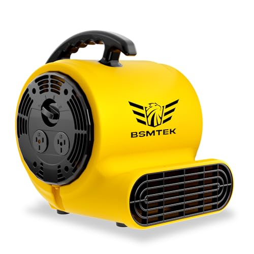 BSMTEK Air Mover Blower Fan, Industrial 1/3HP 1200CFM Monster Floor Blower Carpet Dryers - 3 Speeds...