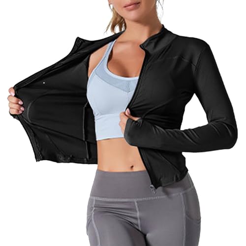Yoga Sun Shirt UPF 50+ UV Protection Slim Fit Zipper Tops Long Sleeve Outfits Workout Lightweight Gym Clothing2