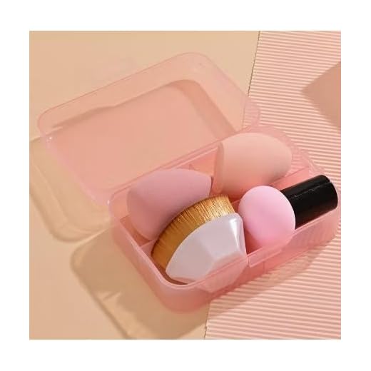 Kit Pincéis e Esponjas para Maquiagem Profissional com Estojo – 1 Pincel Kabuki Hexagonal, 1 Esponja Cogumelo, 2 Esponjas Gota 3D – Aplicação de Base, Corretivo, Contorno, Pó, Blush e Iluminador