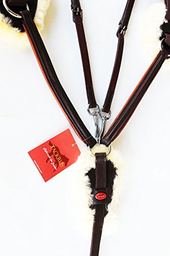 Challenger 803933CKCOB Horse English Padded Leather 5-Point Raised Breastplate Lamb Padding 803933Ckc thumb #1