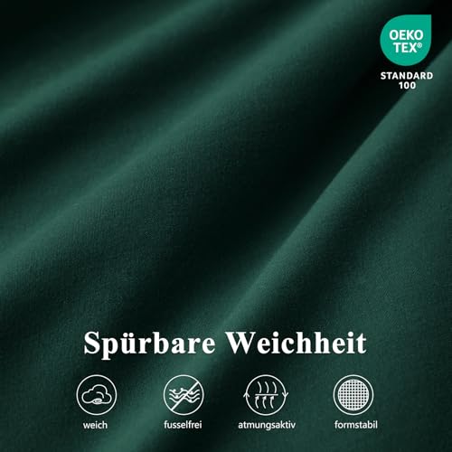 Aisbo Spannbettlaken 160x200cm Bettlaken Boxspringbett - Bett Laken Dunkelgrün 160x200 aus Premium Mikrofaser… – Ansicht 4