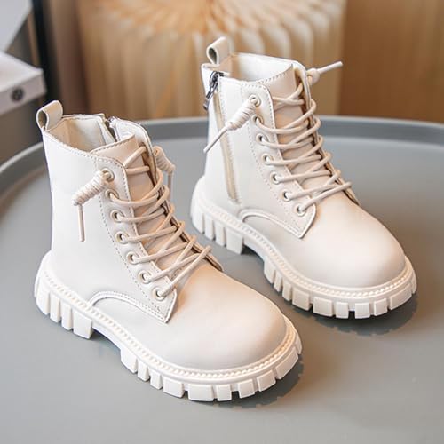 Girls Lace Up Riding Boots Fall Fashion Side Zip Up Cozy Combat Shoes Lug Sole Chunky Bottom Warm Boot for Toddler3