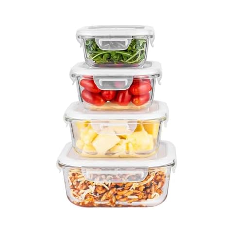 Innoteck Essentials 4pc Airtight Glass Containers Cover