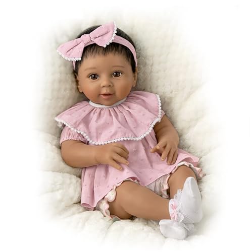 The Ashton-Drake Galleries So Truly Real Reborn Camila Baby Doll by Sherry Rawn 17 Inch Lifelike Vinyl Weighted Cloth Body Hand-Painted Features RealTouch Soft Vinyl 5-Piece Outfit