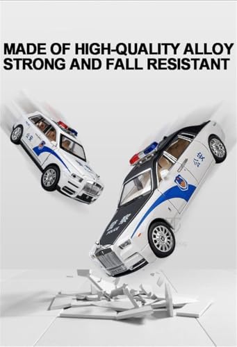 Image of SPITEN Rolls Royce Phantom Police Edition 1:24 Diecast Scale Model Metal Pull Back Toy car for Kids with Openable Doors & Light, Music Toy Vehicle for Kids - Colors as Per Stock