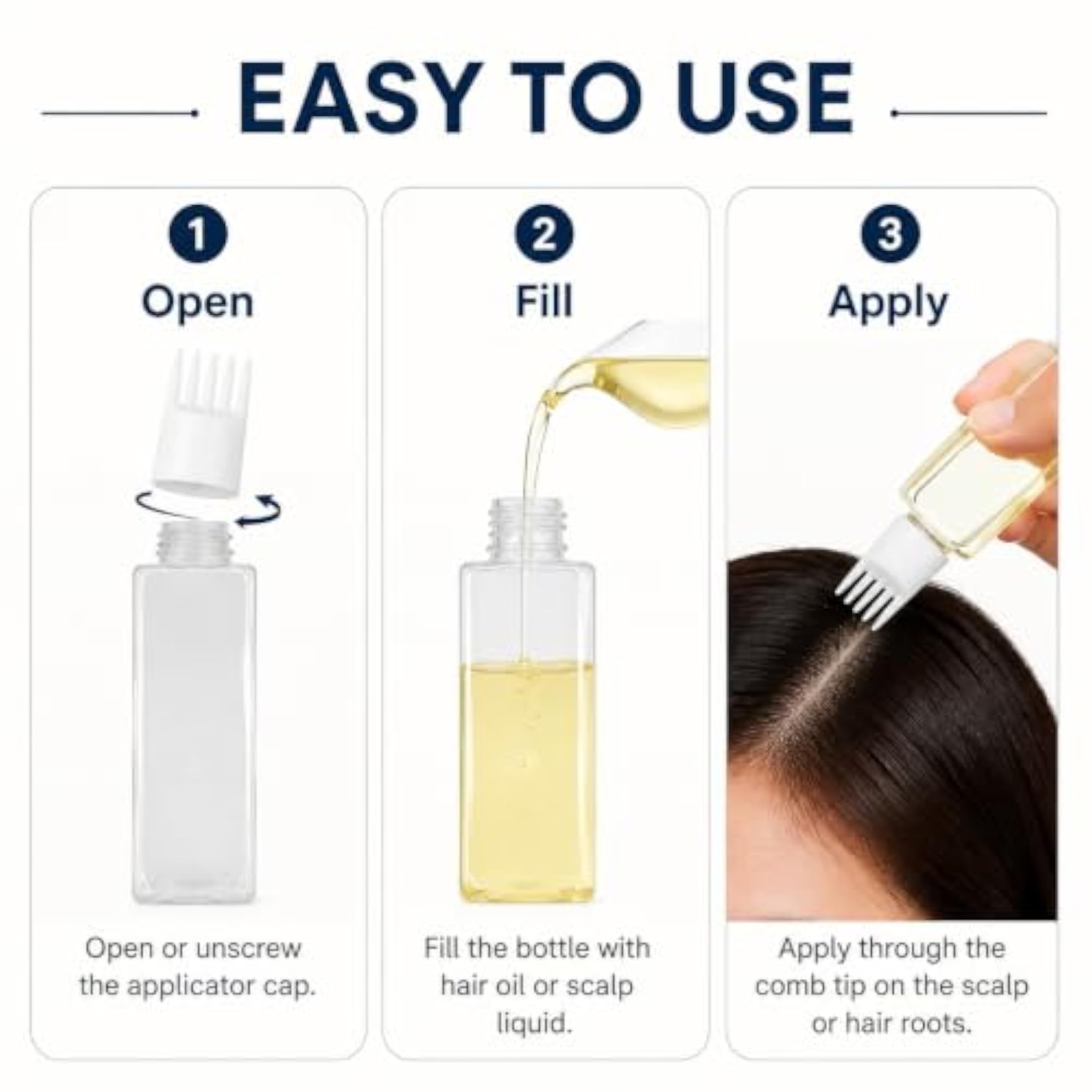 Root Comb Applicator Empty Rectangular Bottle, 1 Ounce