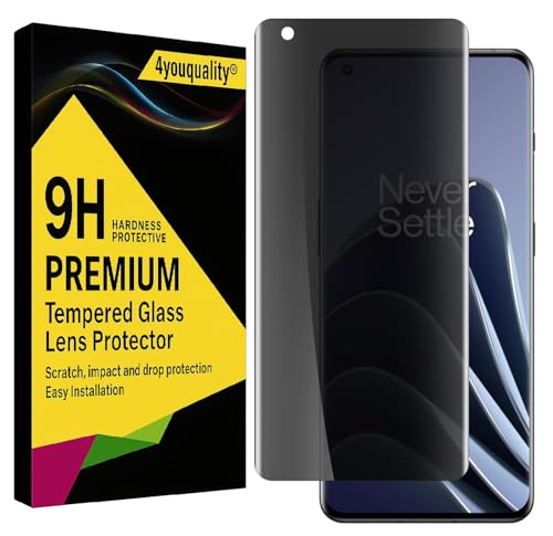 Image of 4youquality (1Pack Privacy Tempered Glass for Oneplus 10 Pro | Curved UV Privacy Screen Protector Guard | Full Screen Coverage /Anti Spy /HD /Easy Application | Fingerprint Working /9H Hardness