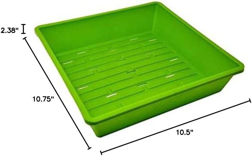 Bootstrap Farmer 1010 Trays Green 10 Pack Extra Strength w/Holes Seed Starting Microgreens