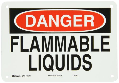 Panneau aluminium liquides inflammables Brady pour local technique