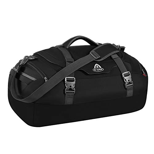 AIONE Travel Duffel Bag,Water-Resistant Gym Sports Backpack 4-Way Large Weekender Bag Unisex Overnight Tote Carry-on Luggage with Shoe Compartment42L/55L/65L