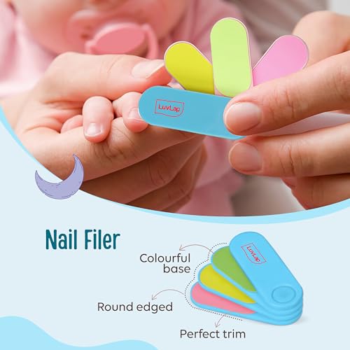 Image of LuvLap Baby 4in1 Nail Grooming Set, Scissor, Clipper, Tweezer & Filer, Baby Grooming Kit, Baby Nail Scissor, Grooming Kit for New Born Baby, Baby Nail Cutter, New Born Grooming Kit, 4pcs, Blue, 0m+
