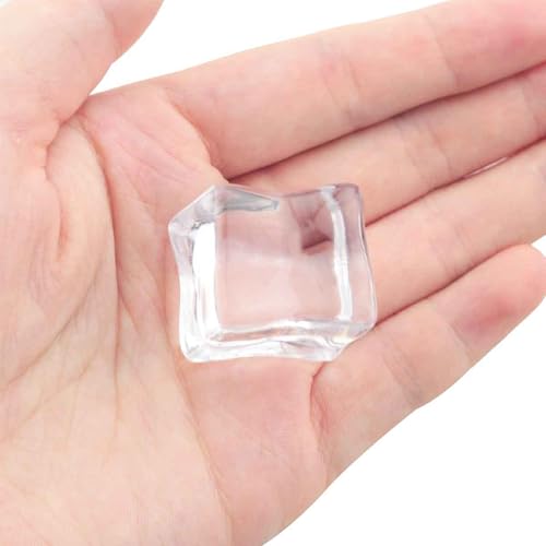 25 cubos de hielo acrílicos transparentes cuadrados miniatura 4