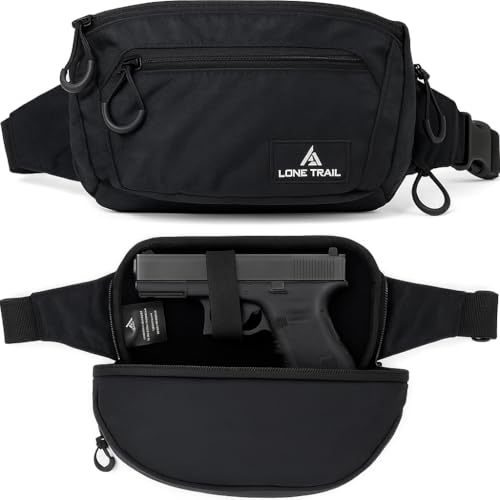 Lone Trail Large Concealed Carry Fanny Pack for Men | Adjustable ccw fanny pack for Men for Hiking and Travel - Tactical Waist Packs w/Fully Adjustable Strap