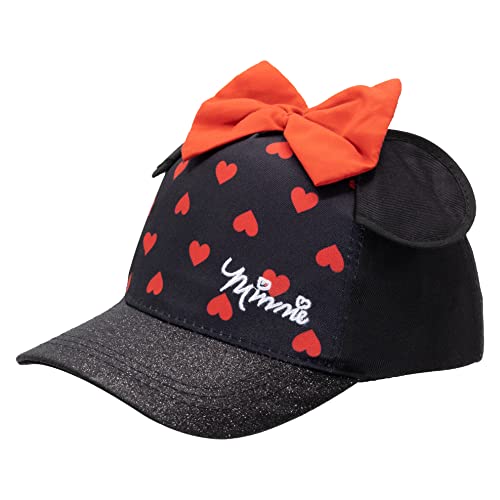 Disney Minnie Mouse Baseball Cap for Girls, Baseball Hat Ages 3-9 with Minnie Mouse Ears, Adjustable Girls Baseball Hat