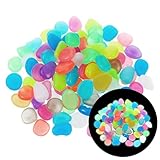Sorcristy 100PCS Luminous Stones, Mixed Color DIY Decorative Glow in The Dark Pebbles, Aquarium, Fish Tank Accessories, Colorful Cobbles Decor for Fish Tank, Walkway, Lawn, Yard Ornaments