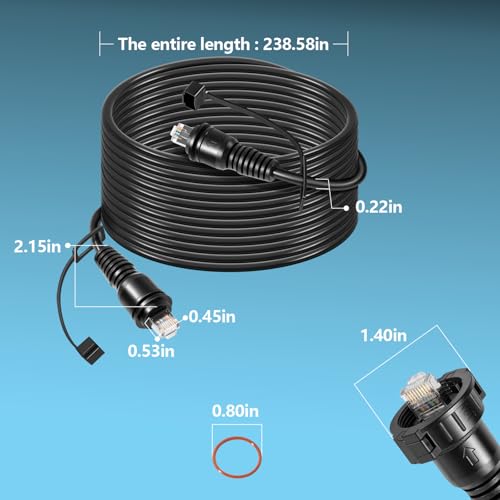 Image of 20 Foot Marine Network Cable for Garmin RJ-45 Compatible with GPSMAP, ECHOMAP Plus /UHD /Ultra, GMR, GMR Fantom, GMS, GSD, GCV 10 Scanning Sonar Module, #010-11425-10