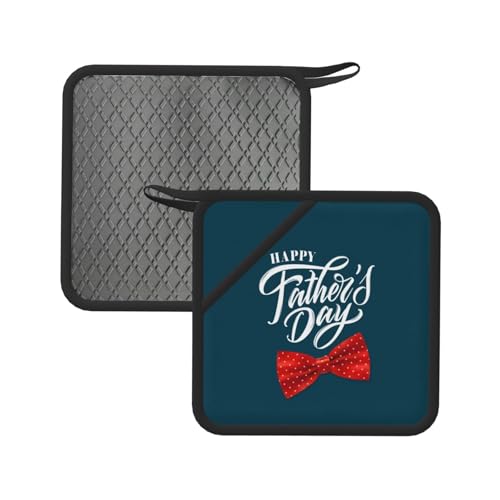 Soportes para ollas para cocina, Happy Father's Day A, soportes de silicona resistentes al calor, almohadillas calientes para horno, agarraderas para decoración de cocina, hornear, cocinar con lazo