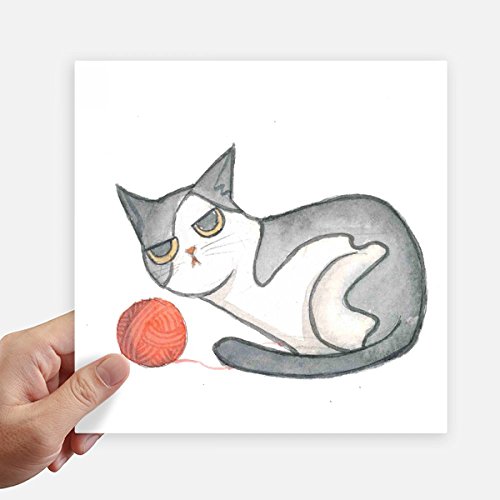 Autocollant puppet cat aquarelle 20cm pour masquer les rayures de valise et pc portable