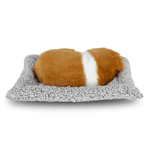 Image of Sleeping Soft Toy Car Dashboard Showpiece Soft Plush Stuffed Dog Realistic Puppy Figurine with Bamboo Charcoal ( 25 x 20 cm) (White Samoyed)