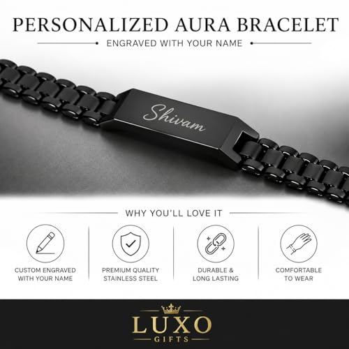 Image of Personalized Name Bracelet for Men & Women | Custom Name Engraved Silver Bracelet | Adjustable Size Stainless Steel Wrist Band | Gift for Birthday, Anniversary & Special Occasions