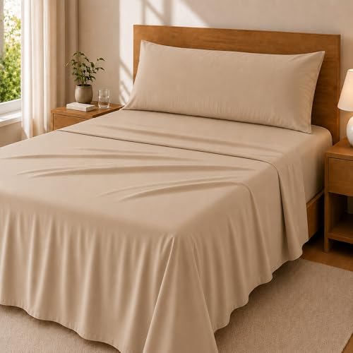Degrees Home Premium Juego De Sábanas 90x190 Cm 3 Piezas: Sábana Bajera Ajustable, Encimera Y Funda De Almohada 90x45 Microfibra Cepillada, Suave, Oeko-Tex Certificado