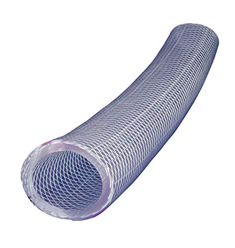 Duda Energy HPpvc150-001ft 1' x 1-1/2" ID High Pressure Braided Clear Flexible PVC Tubing Heavy Duty UV Chemical Resistant Vinyl Hose Water Oil