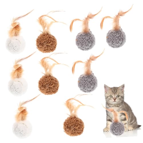 ibasenice 9Pcs Cat Ball Wear Resistant Balls with and Bell for Kittens Portable Fun Playthings for Indoor Cats Kitten Supply to Keep Pets Engaged