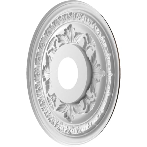Image of Ekena Millwork CMP16BACAB Baltimore Thermoformed PVC Ceiling Medallion (Fits Canopies up to 6 1 /2 inch), 16 inchOD x 3 1 /2 inchID x 1 inchP, Metallic Antique Brass