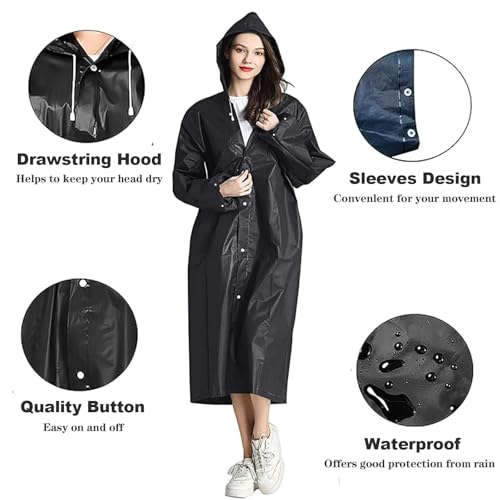 YingErTool 2 Stück Regenponchos Regenjacke Regenmantel für Damen Herren, EVA Regenbekleidung Regencape Wasserdicht für Wandern Radfahren Camping und Reisen