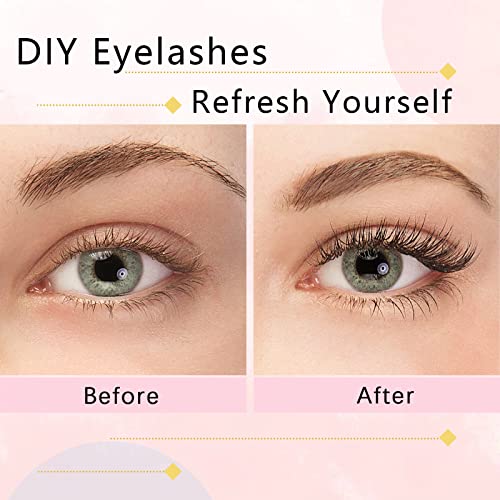Glowingwin Individual Lashes Cluster Lashes 120 PCS Natural Look False Eyelashes Individual D Curl Soft DIY Lash Extensions At Home(20D Mix8-14mm 0.07D Curl) - Image 4