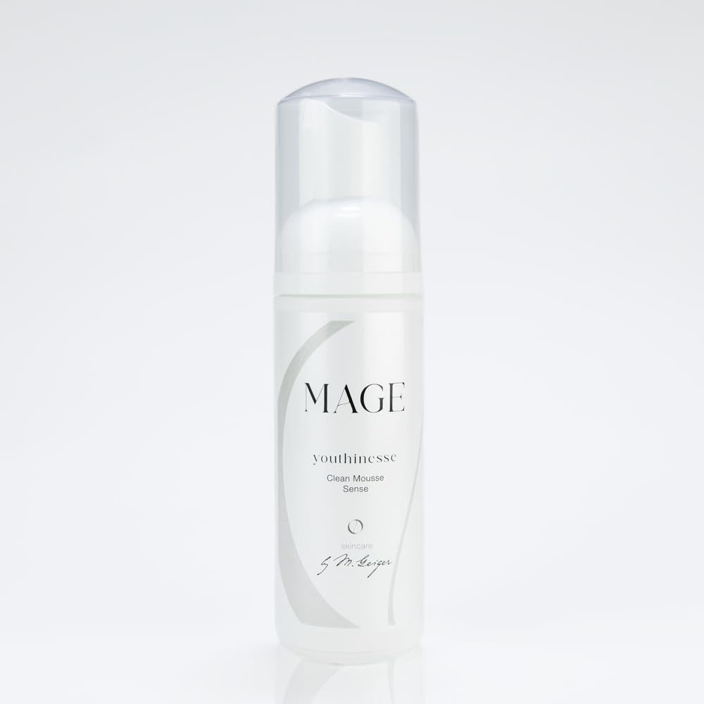 MAGE Clean Mousse Sense - Espuma limpiadora facial para limpiar la piel limpia y uniforme, cuidado facial limpiador, eliminación de maquillaje e imperfecciones, vegano, fabricado en Alemania